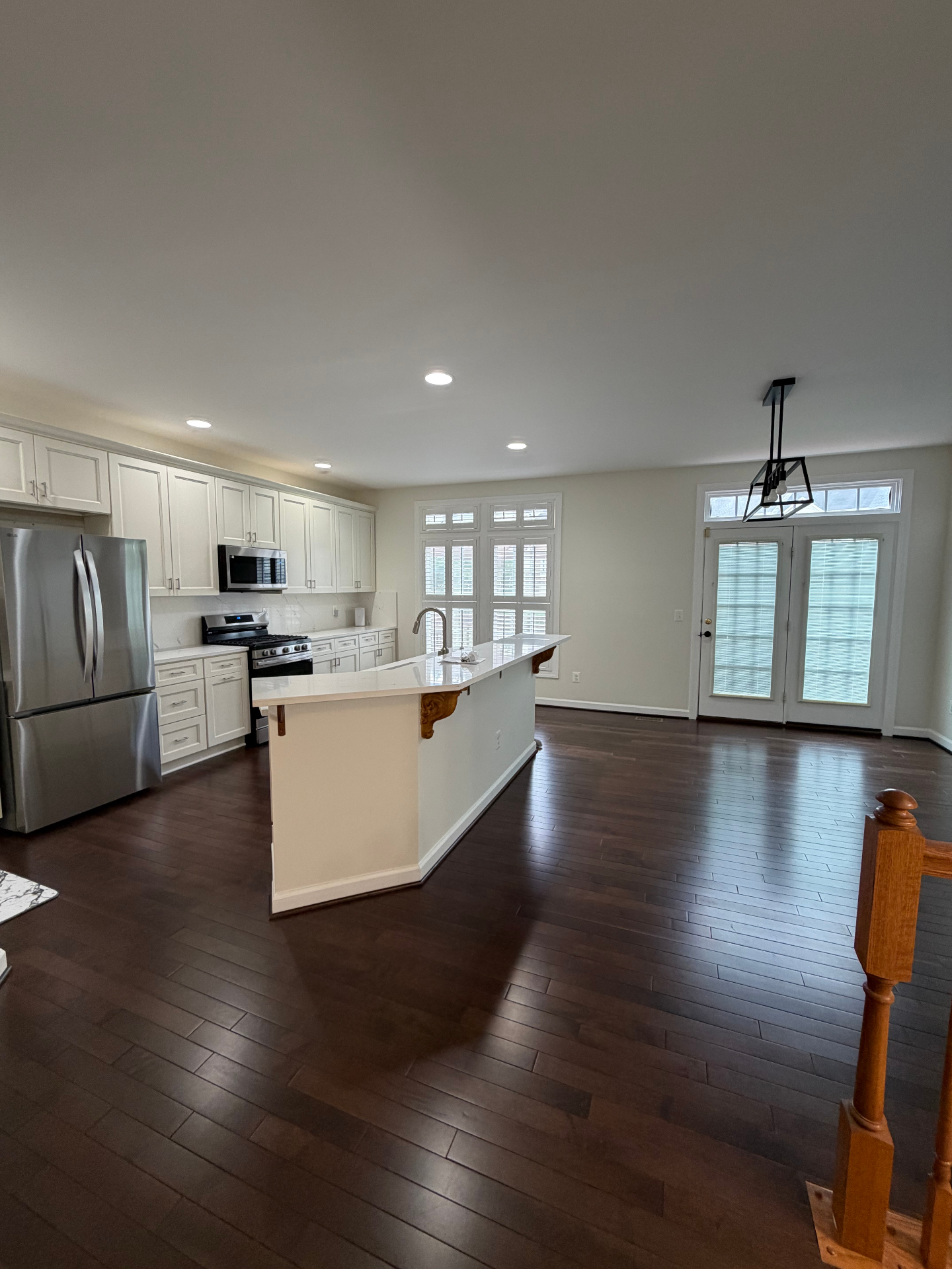 Modern kitchen with quartz island